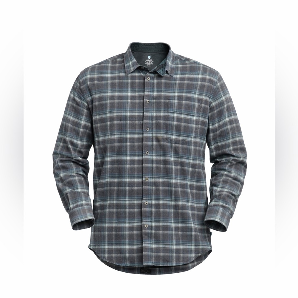 KÜHL Mens Grey/Blue Plaid Casual Button Down Pocket Shirt Sz XXLarge​